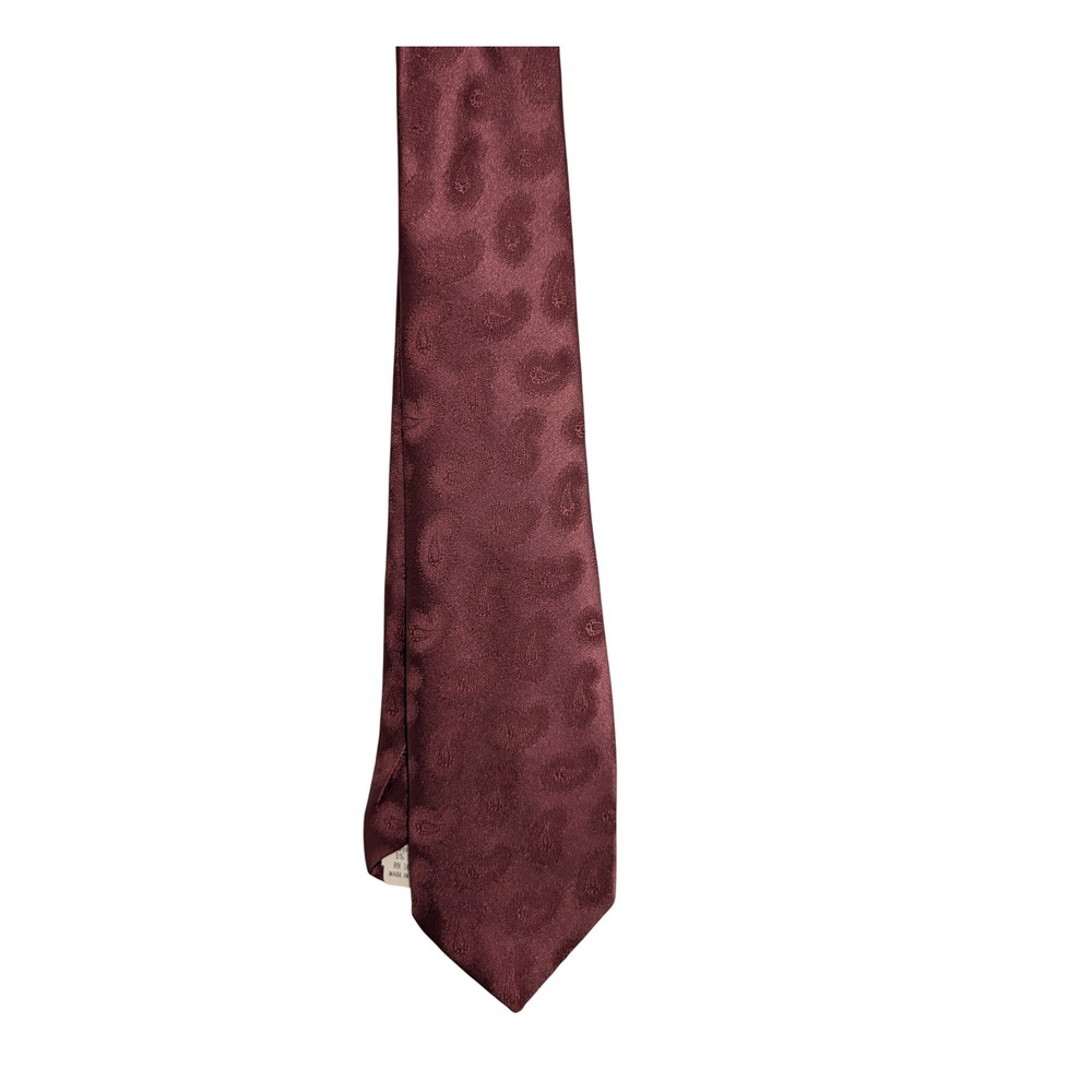 Vintage - 60s or 70s Sears The Mens Store Burgundy Paisley Silk Blend Necktie